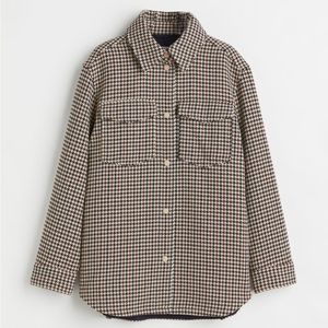 H&M houndstooth print shacket